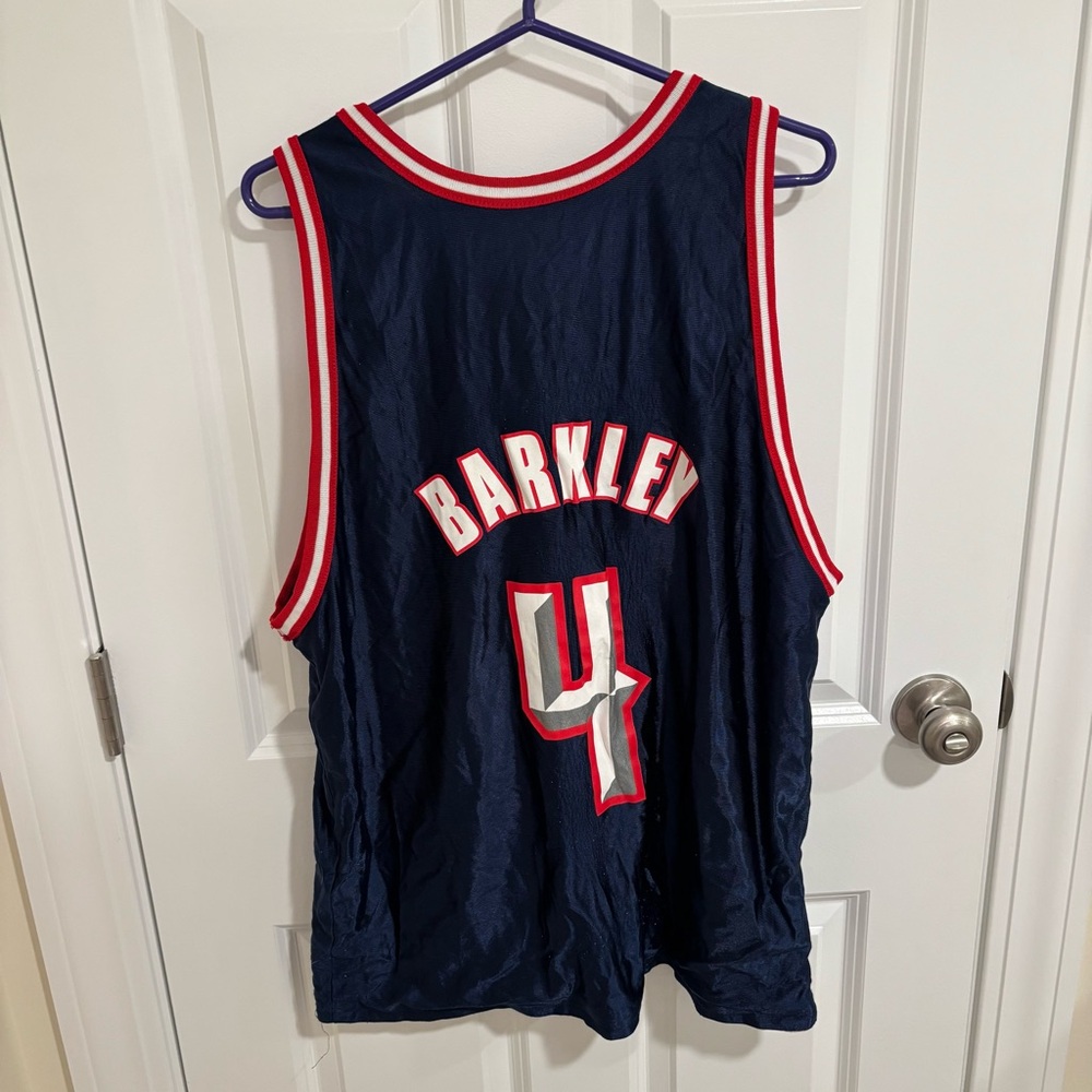Vintage Champion Houston Rockets Charles Barkley #4 Reversible Basketball Jersey - Picture 5 of 8
